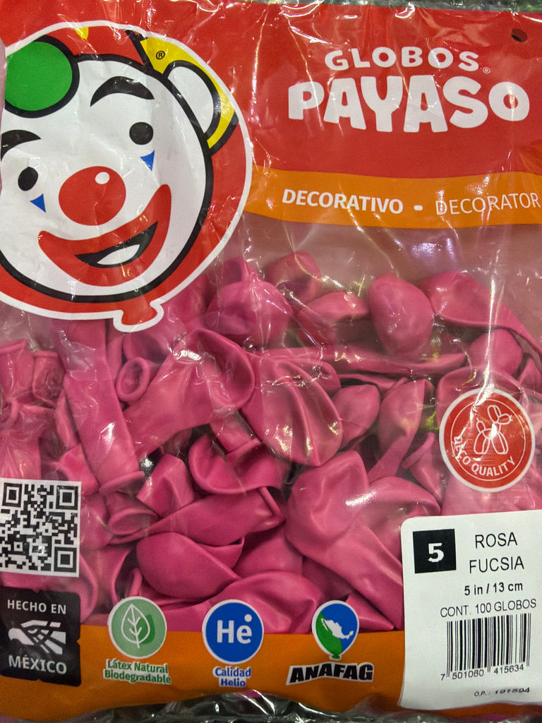 Globo #5 fiusha 100 pza