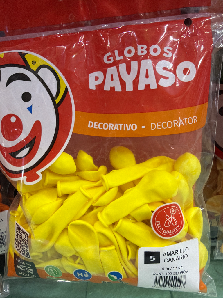Globo #5 amarillo canario 100 pza