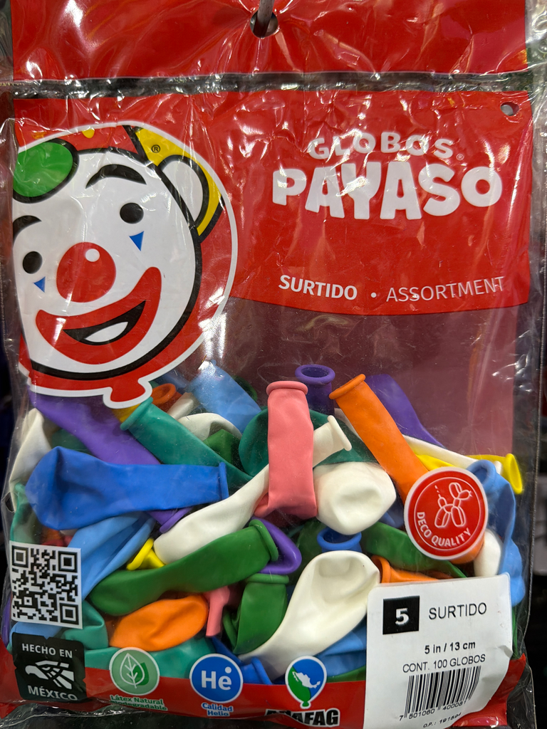 Globo #5 surtido 100 pza