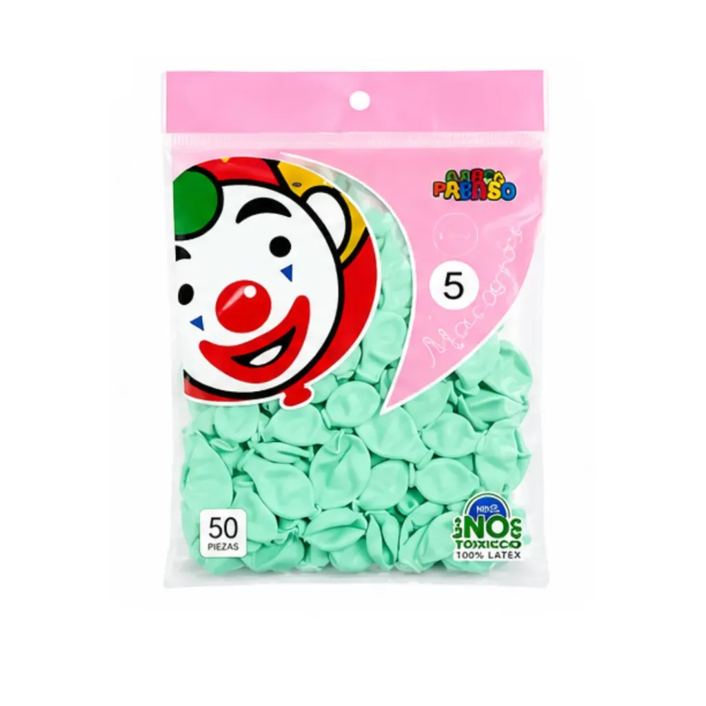 Globo #5 menta 50 pza