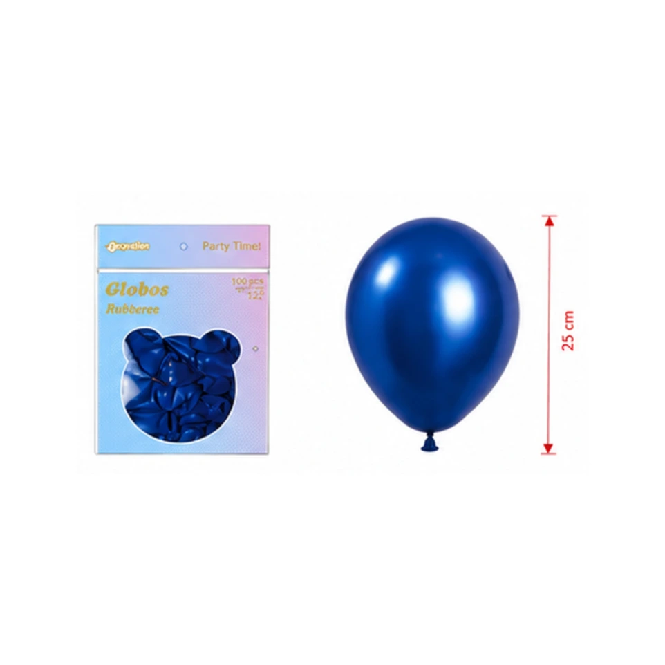 Globo #10 azul rey metalico 100 pza