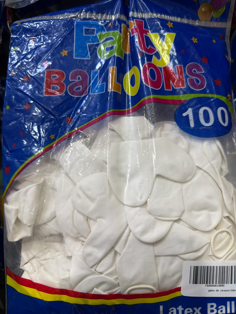 globo de corazon blanco