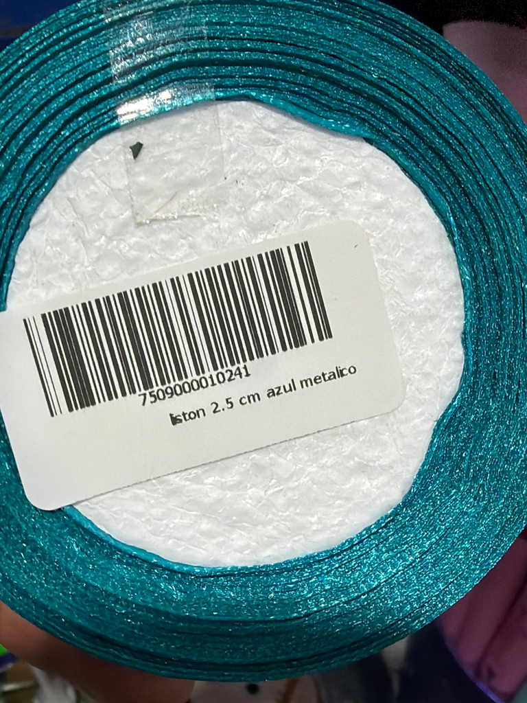 liston 2.5 cm azul metalico