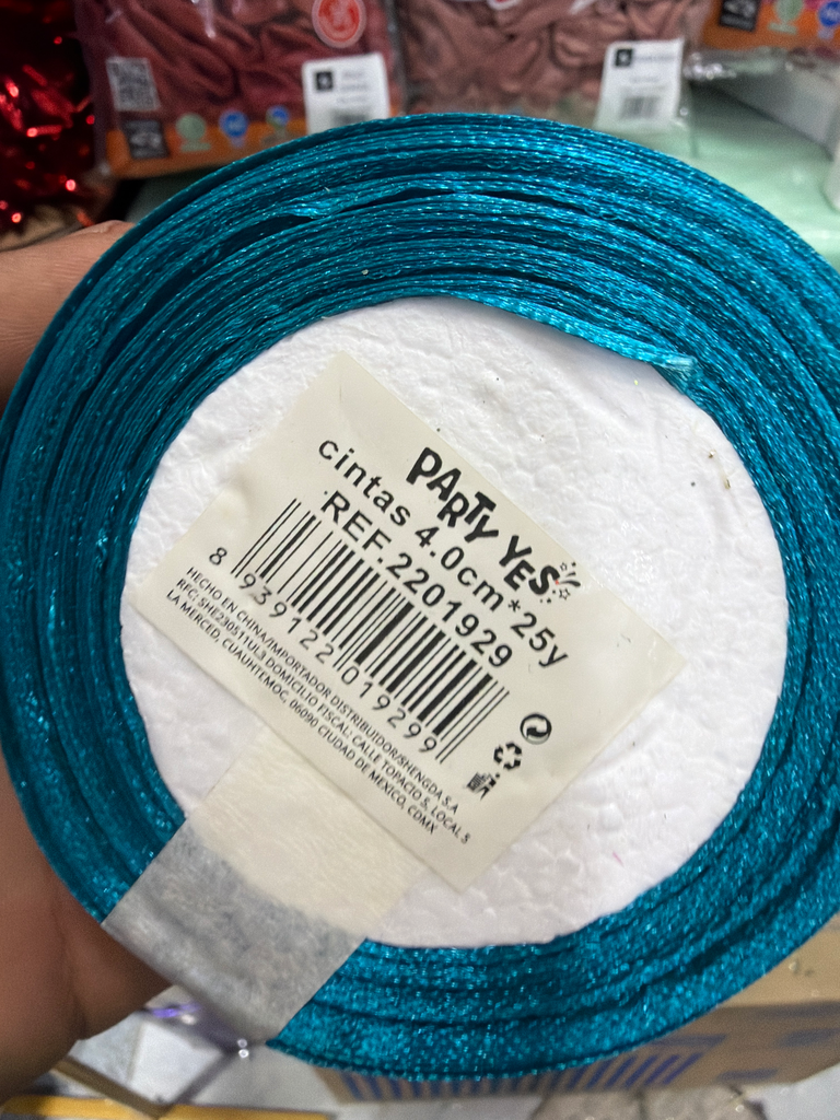 liston 4 cm azul metalico