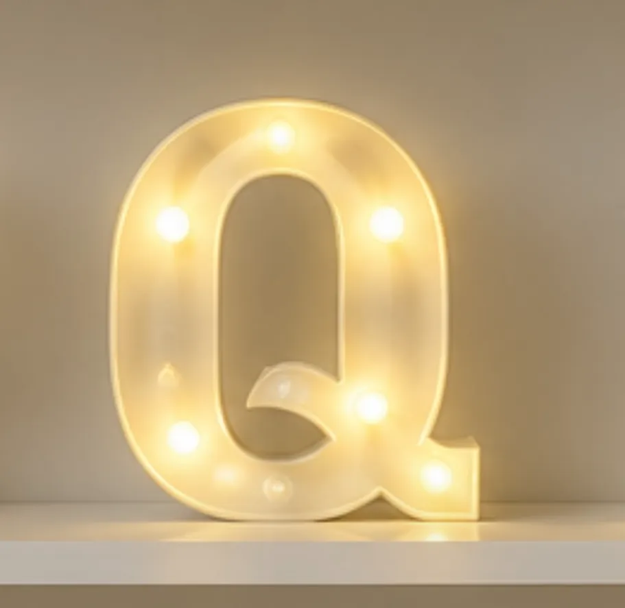 letra de luz Q