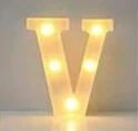 letra de luz V