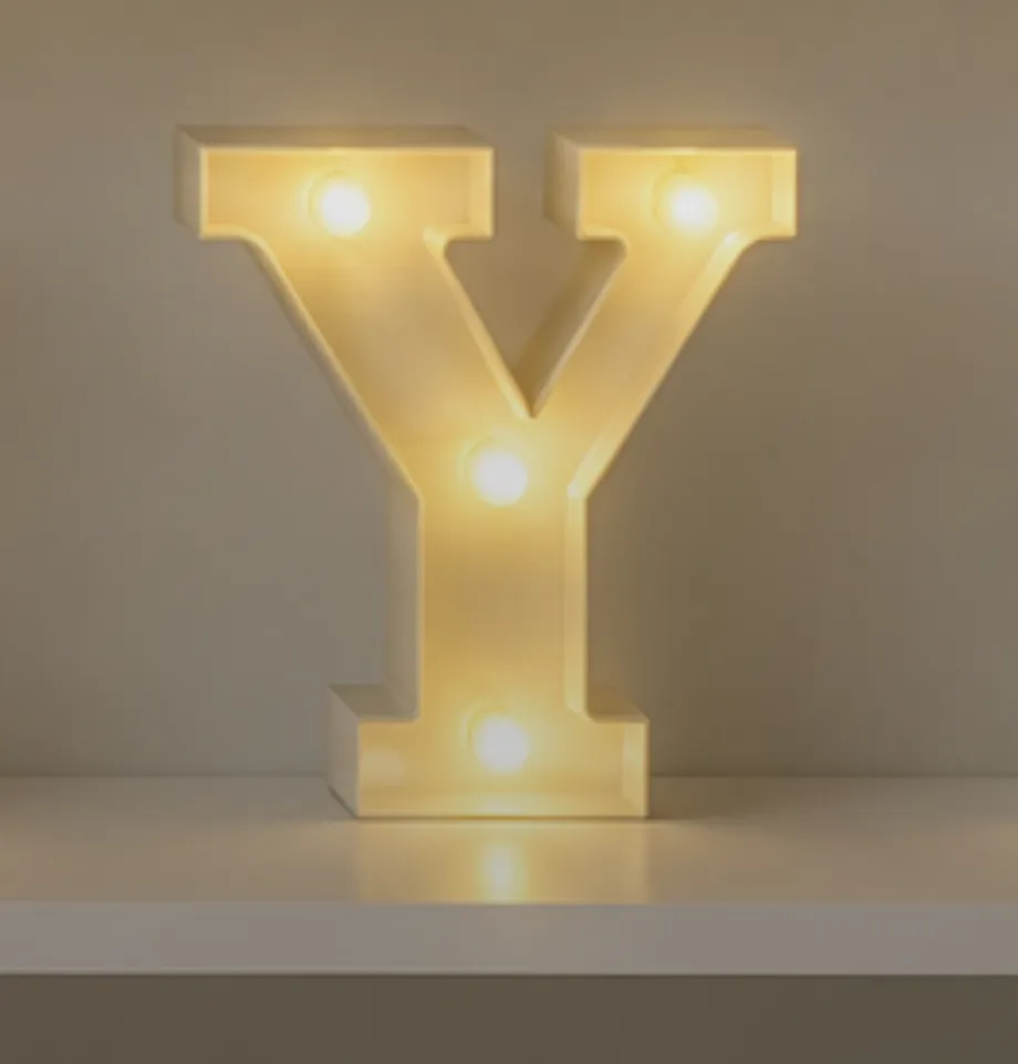 letra de luz Y