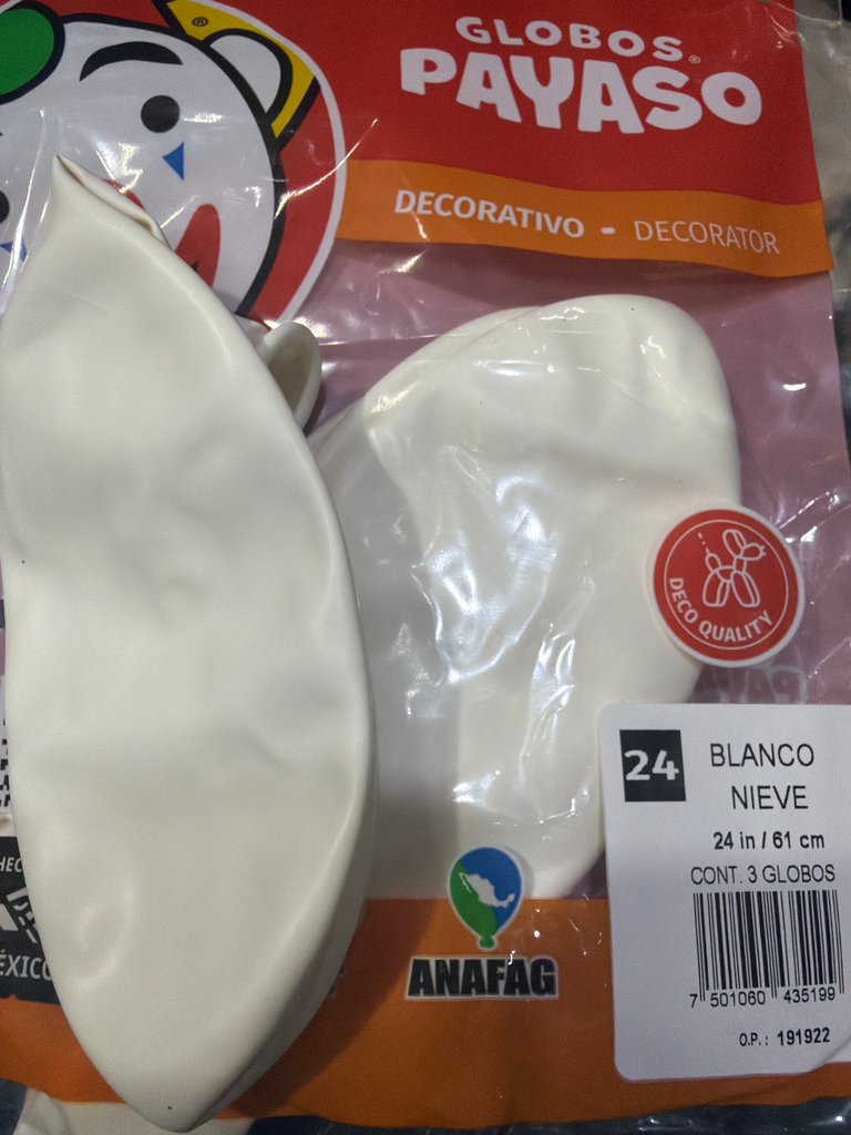 globo #24 blanco nieve