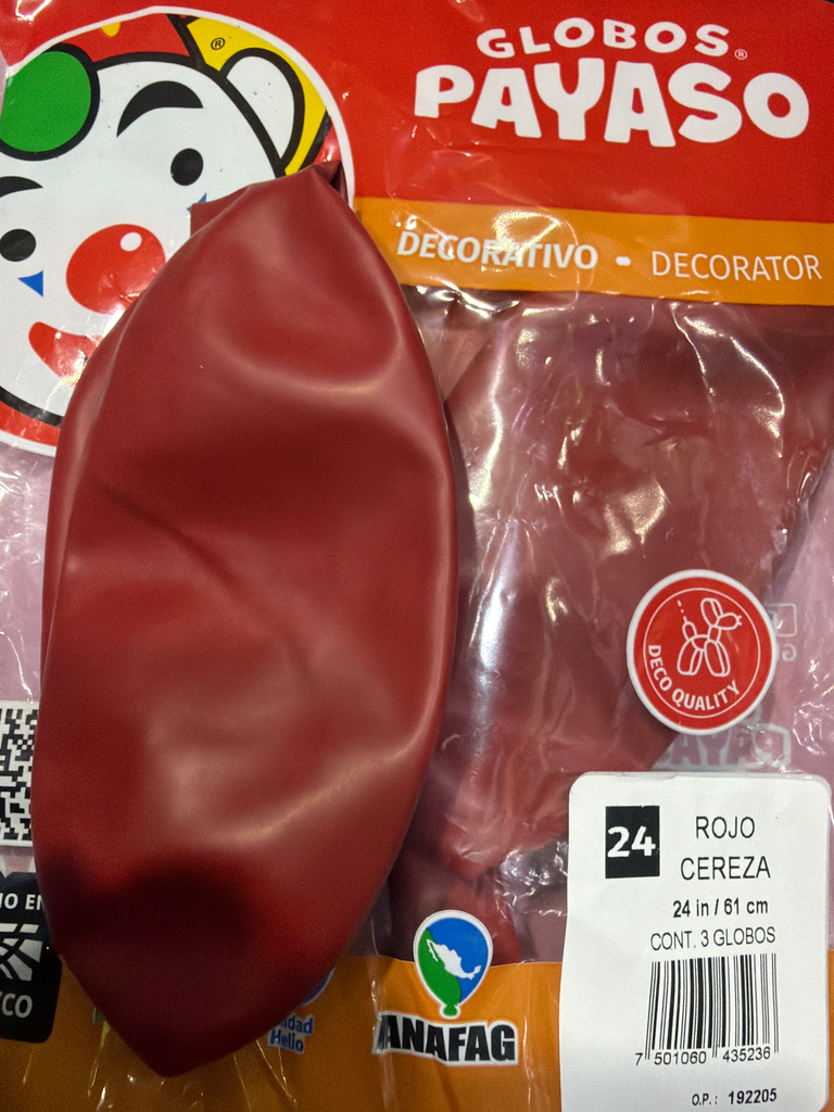 globo #24 rojo cereza