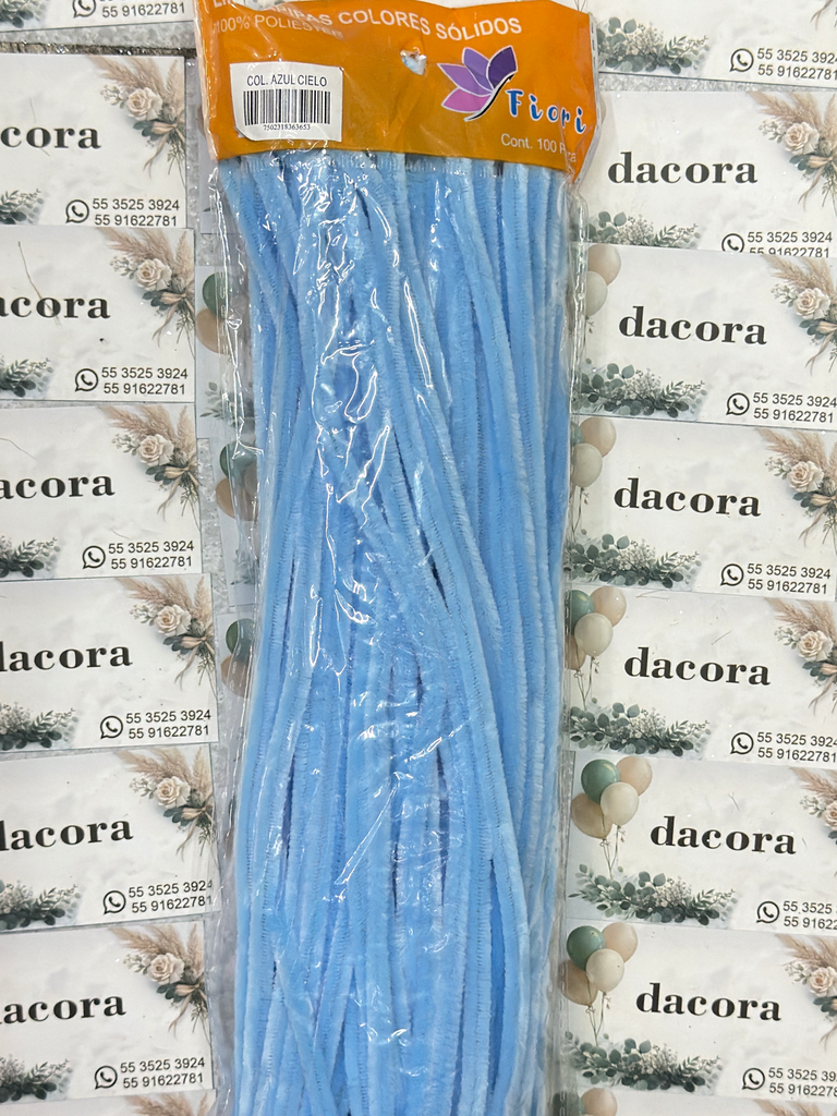 limpiapipas azul cielo