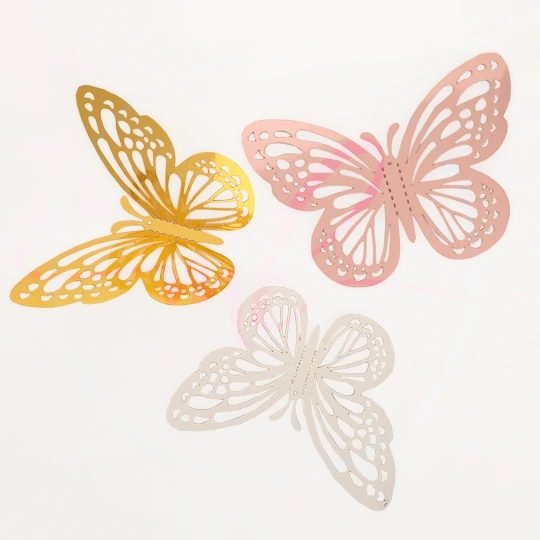 Mariposa de Plástico Monarca 12 pzs